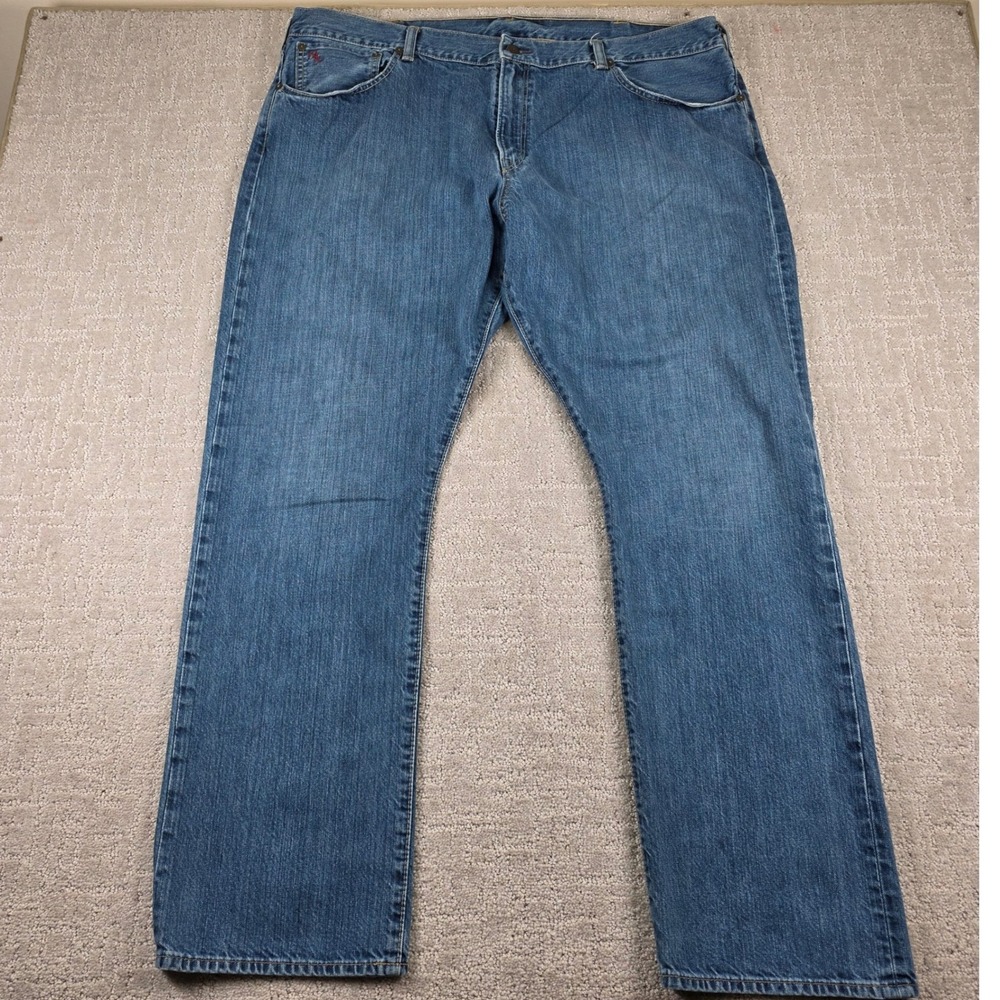 Polo Ralph Lauren Mens Authentic Dungarees Straight Leg Blue Jeans 42x32 Pockets